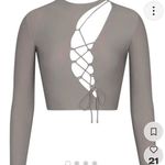 SKIMS  Chrome Cut Out Lace Up Long Sleeve Top, Size 2X NWT Photo 0