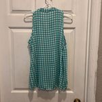 Splendid Teal Gingham Button Down Tank Top Women’s Size Large Summer Beachy Photo 4