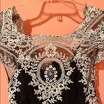 SheIn  Black Dress with White Lace Overlay Photo 1