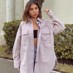 H&M jersey lined shirt Shacket jacket pink small bloggers favorite Photo 1