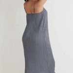 Madewell  The Goldie Dress Plissé in Teapot Blue 8 New Womens Midi Photo 2