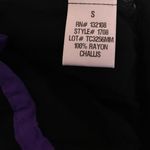 MIA Meesh &  Womens Black Purple V Neck Sleeveless Tunic Top 100% Rayon Small Photo 3