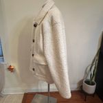 Sanctuary Cream Fuzzy Coat sz L Oversized Shirt Jacket Photo 3