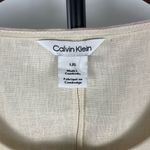 Calvin Klein Sandshell Linen Cotton Lagenlook Button Up Sleeveless Vest Top Photo 1