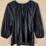 Who What Wear Imperfect pleather style black top front keyhole with button XL Photo 0
