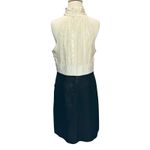 Shoshanna Y2K Tuxedo Halter Dress 12 White Black Silk Blend Pockets Classic Chic Photo 5