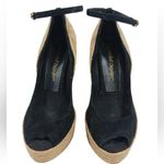 Jean Michel Cazabat Suede Espadrille EUC $395 size 37 US 7 S2325 Black Photo 3
