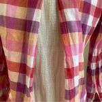 Isabella Sinclair Hibiscus Tea Plaid Button Up Blouse In Cotton Blend Size Small Pink Photo 9