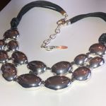 St. Thomas Black & Silver Tone Runway Statement Boho Necklace Photo 1
