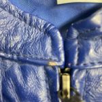 Peter Nygard Leather & Knit Blue Jacket Size Small Long Sleeves Photo 5