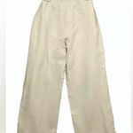 VERO MODA Cream Medium Linen/Ramie Draw String High Rise Wide Leg Photo 1