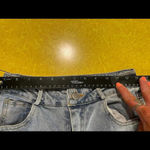 Blue B Light Wash Distressed Rhinestone Embellished Wide Leg Preppy Y2K Jean Size M Photo 5