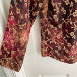 Vtg Erin London Women's Red & Brown Floral Tapestry Jacket Size Medium Petite Photo 1