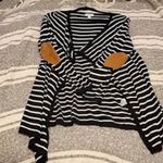 Market & Spruce  Women's Striped Cardigan in Black and White Photo 6