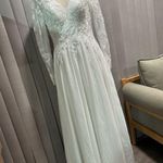 SALE🤍FIND LOVE WEDDING DRESS🤍Elegant White Lace Long Sleeve Gown Size 6 Photo 14