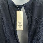 Anthropologie Trixxi Floral Lace Short Sleeve Flowy Flare Leg Shorts Romper Navy Blue XL Photo 8