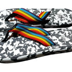 REI Coop Rainbow Pride Stripe Camo Flip Flop Sandals M9 W10 Unisex Thong EUC Black Size 10 Photo 0