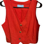 Draper James  orange striped Linen Suit Vest size large Photo 0