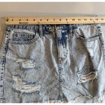 Forever 21  Skirt Womens Medium Acid Wash Distressed Denim Concert Grunge Punk Photo 4