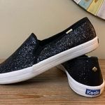 Kate Spade Keds Black Glitter slip on shoes Size 9.5 Photo 0