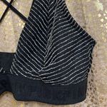 PINK - Victoria's Secret PINK Victoria’s Secret silver/black strappy bralette, size XS GUC Photo 2