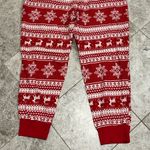 Old Navy Flannel Fair Isle Red Jogger PJ Pajama Pant NWOT Size L Photo 9