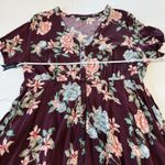 Torrid Burgundy Red Floral Challis Button Up Midi Shirt Dress Pockets Size 2X Photo 8