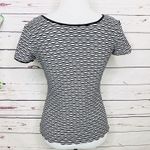 Armani Collezioni by Giorgio Armani Black & Grey Tonal Textured Top Size 4 Small Photo 4