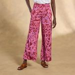 Sundance  Himari Floral Wide Leg Pull-on Pants in Sangria XS Photo 2