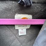 Carhartt navy hooded zip up canvas heavy work jacket XL Photo 2