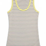 Sol Angeles  Monterey Stripe Dress Gray White Citron Yellow Small Photo 0