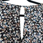 A Beautiful Soul Blue, Black, & White Floral /Arula Floral Babydoll Mini Dress Photo 6