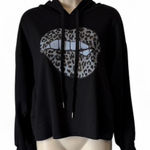 Cropped Leopard Lip Hoodie Black Size L Photo 0