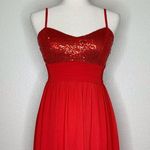 Qurio by Aggie Red Cocktail Chiffon Maxi Dress Red Photo 1