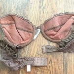 VALEGE Lingère brown lace underwire bra, made in France size 90B, US 34B Photo 3