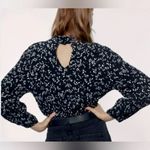 ZARA  NWT textured black & white long sleeve blouse Photo 5