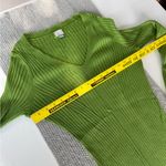A New Day  Light Green Ribbed V Neck Long Sleeve Column Knit Dress Size Large Photo 9