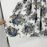 Womens VTG Fritzi CA L Flowy Skirt Midi Pleated Floral Roses Flared Modest White Size L Photo 1