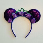 Adorable purple reef flower green crown Ears headband Photo 1