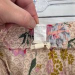 World Market Lounge Pants Womens S/M Tan Pink Coquette Romantic Tropical Floral Size M Photo 10