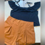 Who What Wear  Black‎ Off Shoulder Ruffle Shoulder Ties Tank Top Size XXL Photo 8