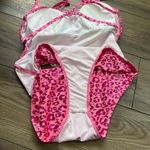 Cupshe Pink Leopard Print One Piece Swimsuit Womens Size Large Shiny Strappy NEW Photo 7