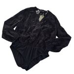 AllSaints Amara Broderie Bodysuit Black V Photo 2