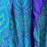 Victoria's Secret Robe Womens Medium Blue Paisley Pockets No Belt VTG *Flaw Photo 4