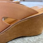 Kork Ease Leather Cross Strap‎ Wedge Sandals Slides Women's Size 7 / 38 Tan Photo 5