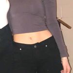 LF Grey long sleeve choker crop top Photo 0