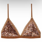 LOUISE MISHA Collection Camel Svetlana Velvet Bra Size L‎ Brown Size L Photo 0