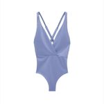 ZARA NWT  Strappy Crossover One Piece Swimsuit Blue Large Photo 7
