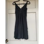EXPRESS Black Silk Ruffled Deep V Neck Cut Sleeveless Dress Size 2 Jeweled Y2k Photo 2