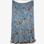 Chadwick's Y2K 6 Silk Blue Skirt Floral Cottage Romantic Fairy Coquette Ballet Photo 2